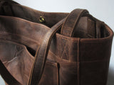Brown Leather Tote Bag Shopper