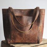 Brown Leather Tote Bag Shopper
