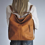 Camel Leather Backpack