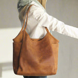 Camel Leather Sling Tote