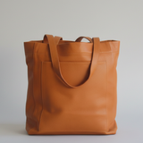 Tan leather tote bag