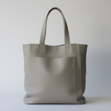 Grey leather tote bag shopper