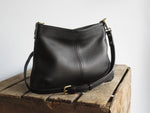 Black mini leather crossbody bag