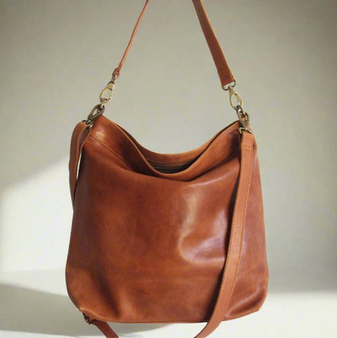 Tan Leather Hobo Bag