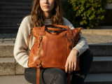 Soft Cognac Leather Tote Bag