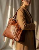 Soft Cognac Leather Tote Bag
