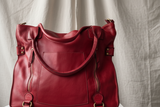 Soft Red Leather Tote