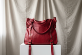 Soft Red Leather Tote