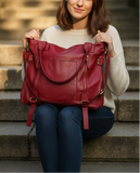 Soft Red Leather Tote