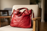 Soft Red Leather Tote