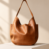 Soft Leather Hobo Bag in Tan
