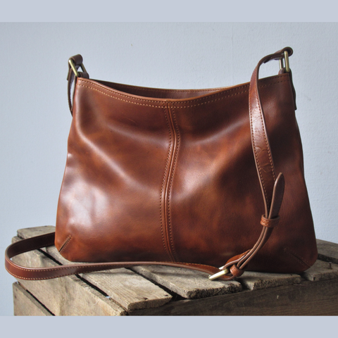 Brown Leather Medium Crossbody Bag
