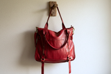 Soft Red Leather Tote