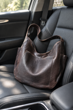 Dark Brown Leather Hobo Bag