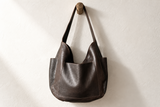 Dark Brown Leather Hobo Bag