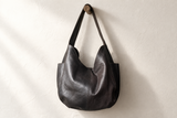 Dark Brown Leather Hobo Bag