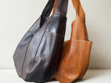 Dark Brown Leather Hobo Bag