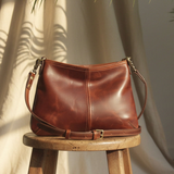 Brown Leather Medium Crossbody Bag - Fidelio Bags