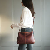 Brown Leather Medium Crossbody Bag - Fidelio Bags