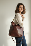 Dark Brown Leather Shoulder Bag - Fidelio Bags