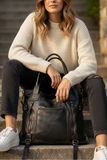 Soft Black Leather Tote Bag