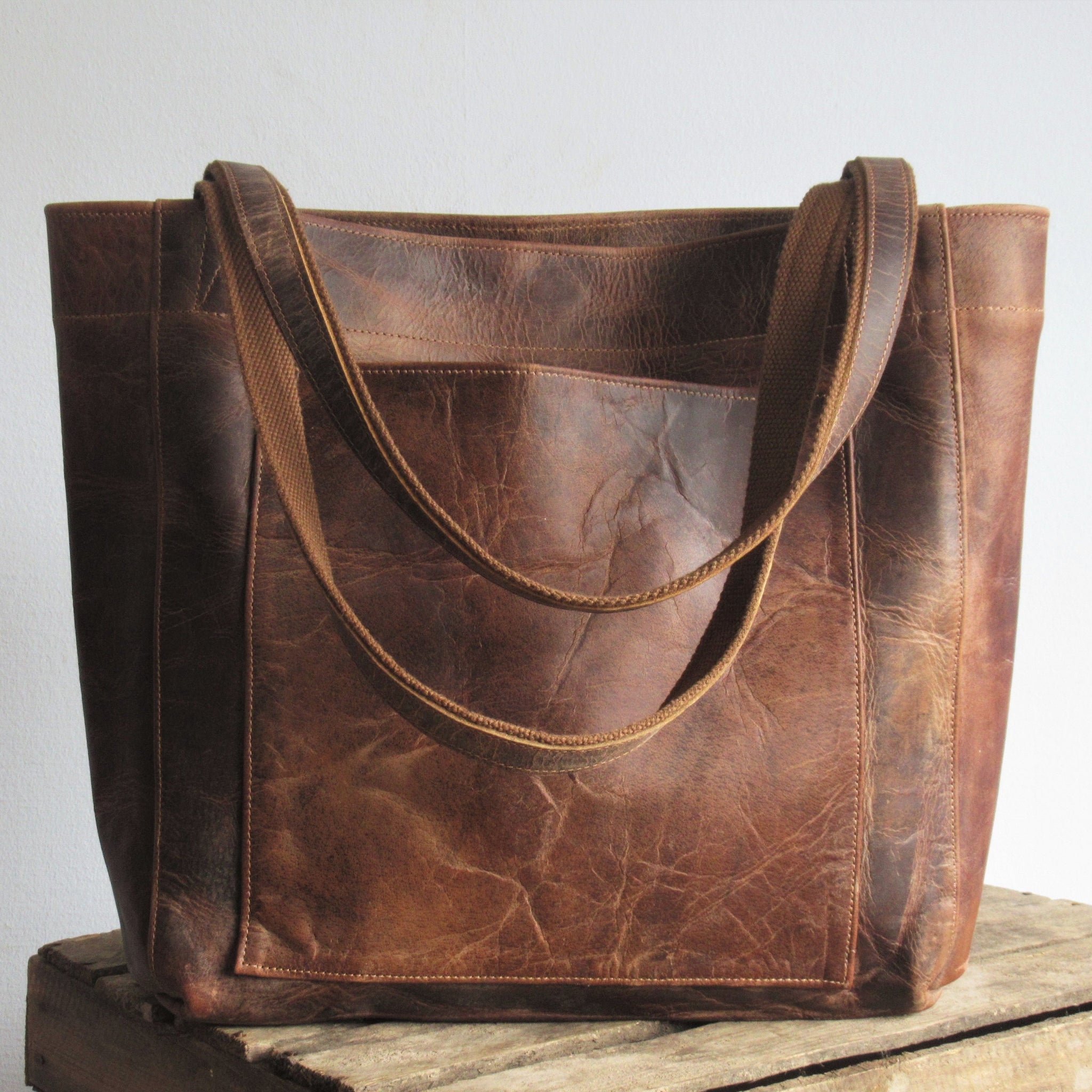 Brown Leather Tote Bag Shopper Fidelio Bags