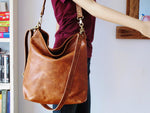 Tan Leather Hobo Bag - Fidelio Bags